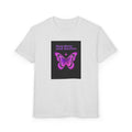 Youth T-Shirt — "Stop Hate and Racism" Pink Butterfly Anti-Racism Tee