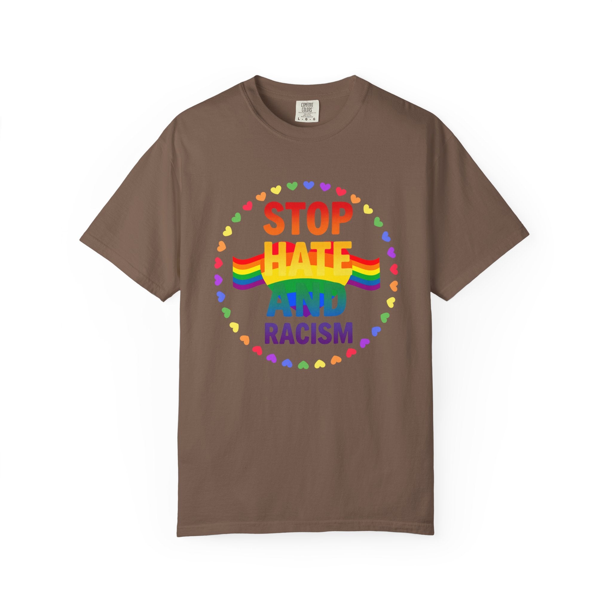 Stop Hate and Racism Rainbow T-Shirt