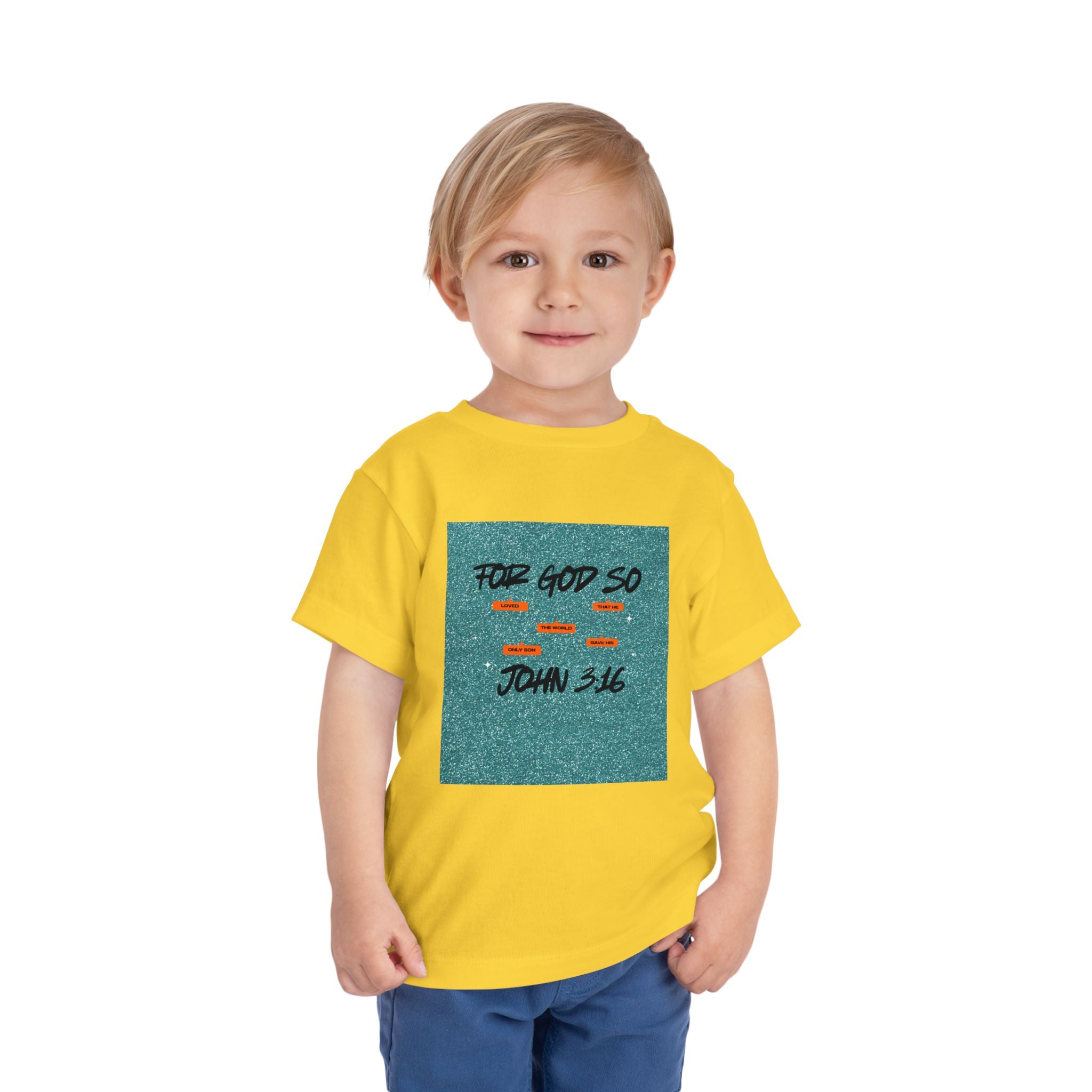 Toddler Tee — "For God So" John 3:16 Christian Kids Shirt