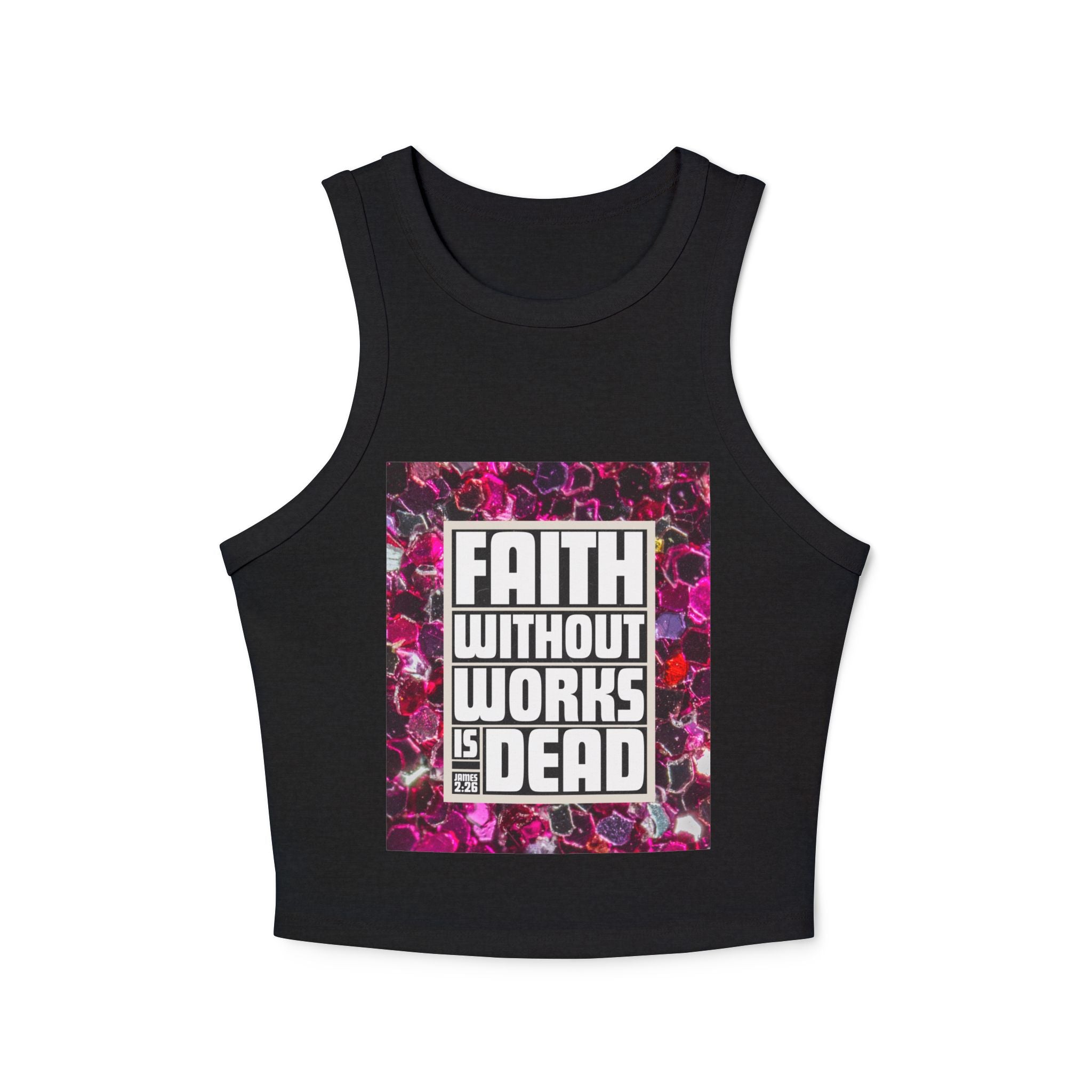 Faith Without Works Is Dead Tank Top — Women's Spiritual Graphic Crop Tank