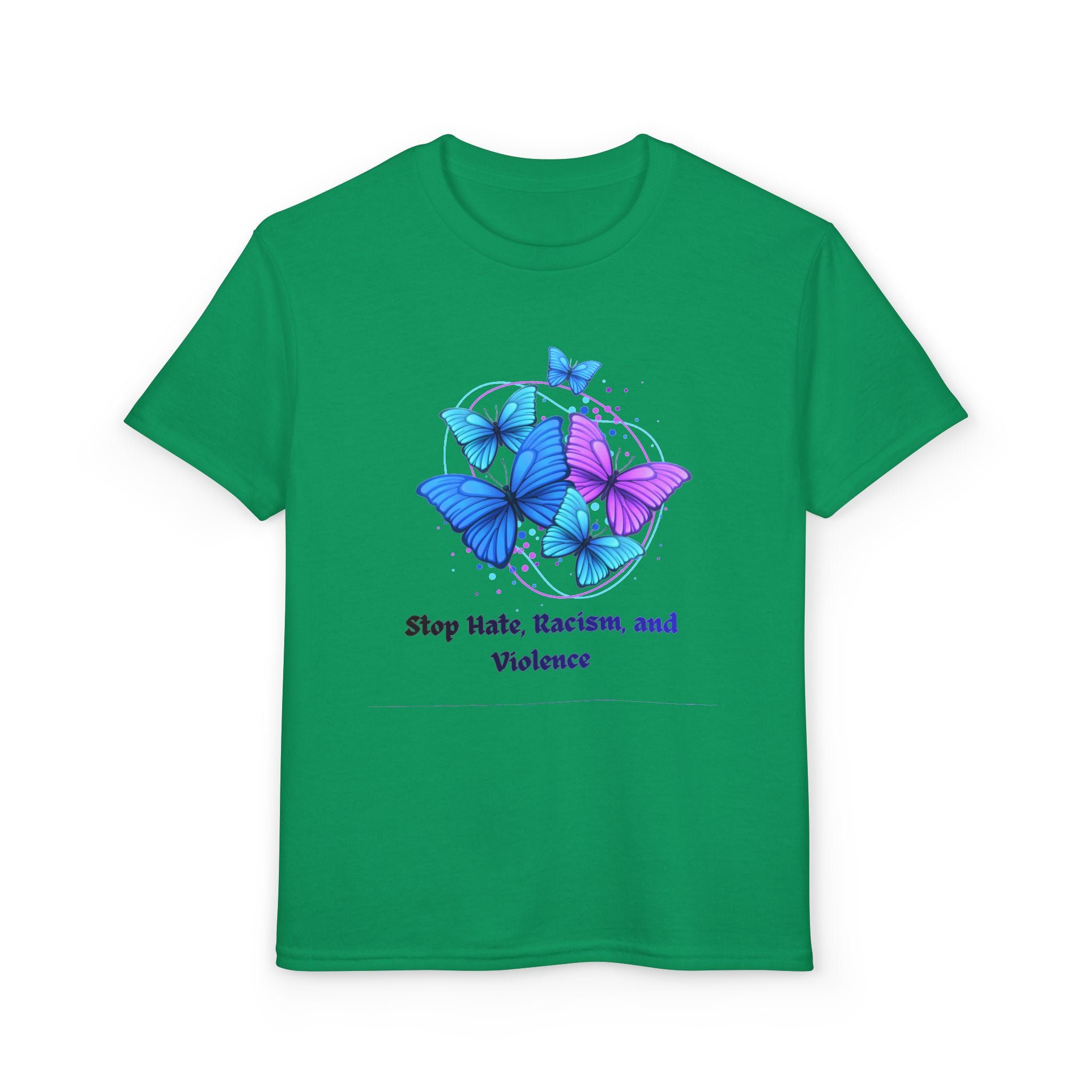 Youth Butterfly Awareness T-Shirt — "Stop Hate, Harassment, and Violence"