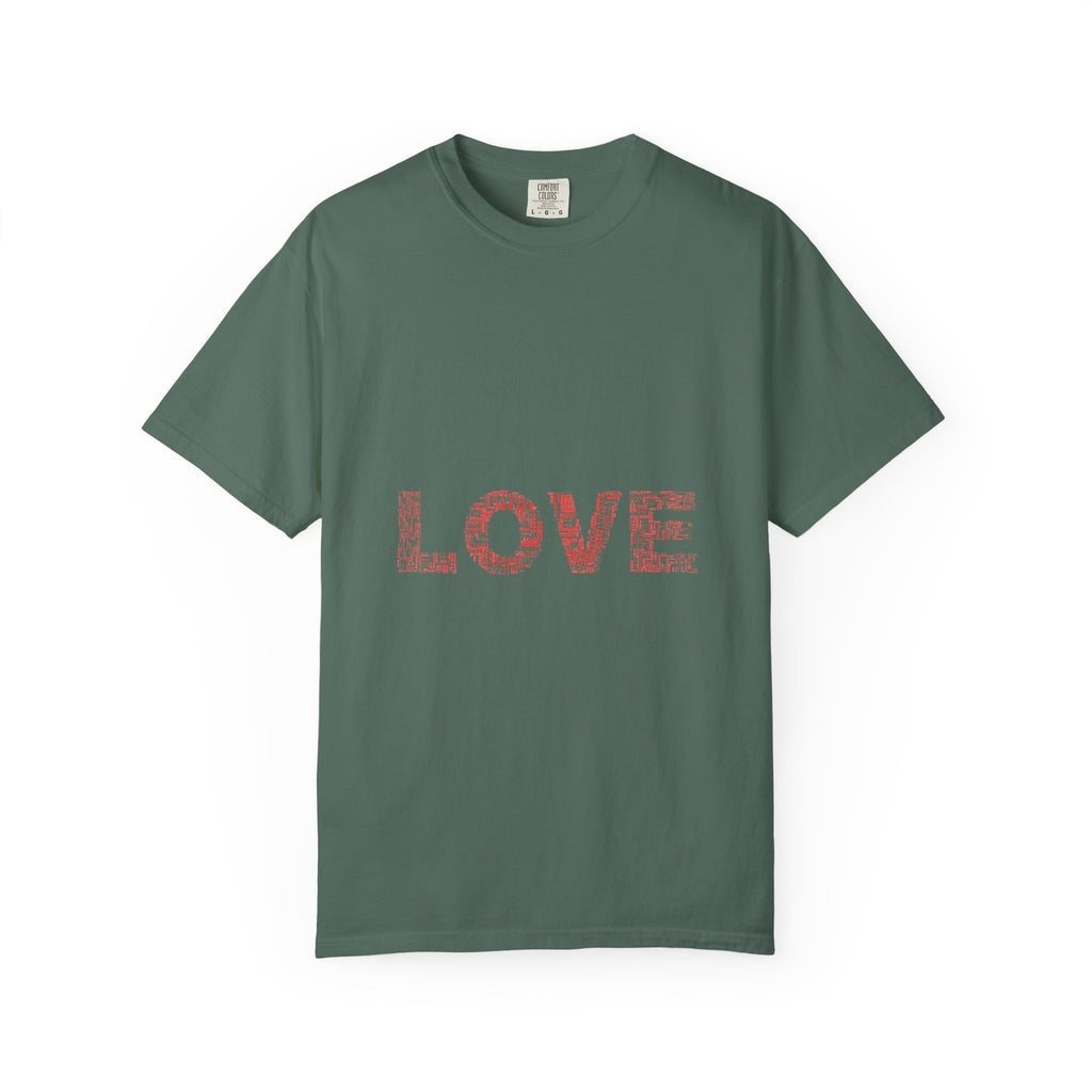 LOVE Graphic T-Shirt — Pink Floral Text Tee for Valentine’s Day & Everyday