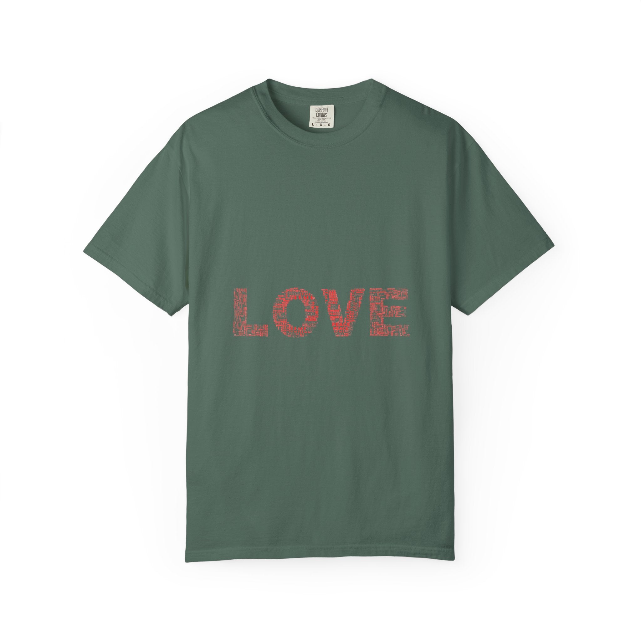 LOVE Graphic T-Shirt — Pink Floral Text Tee for Valentine’s Day & Everyday