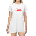 T-Shirt Dress — 'I Do Hate' Retro Script Mini Dress (Casual Streetwear)