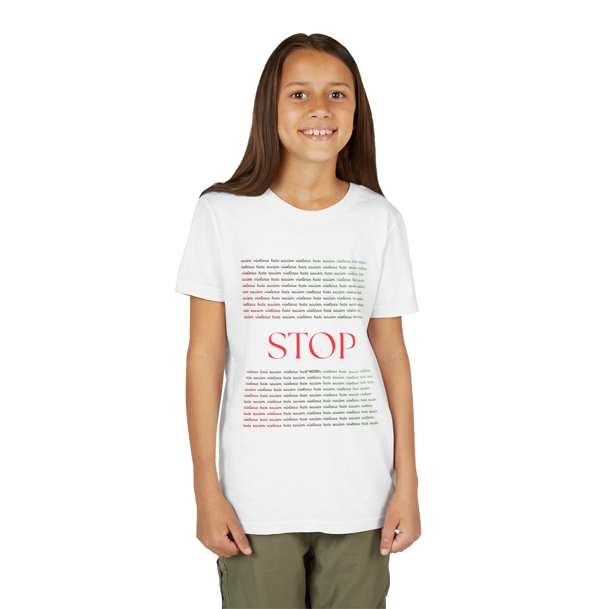 Youth Tee — Bold Yellow 'STOP' Graphic Kids T‑Shirt
