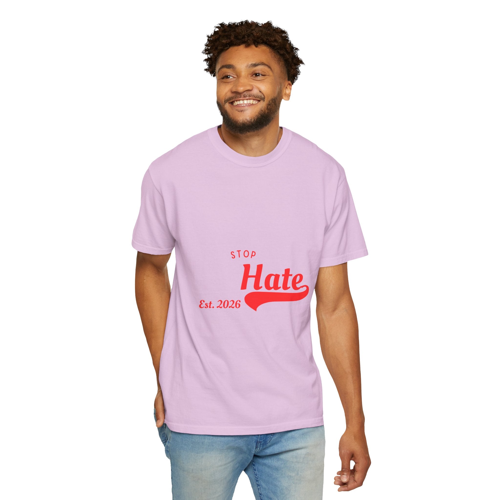 Stop Hate T-Shirt — Retro Script 'Est. 2026' Anti-Hate Graphic Tee