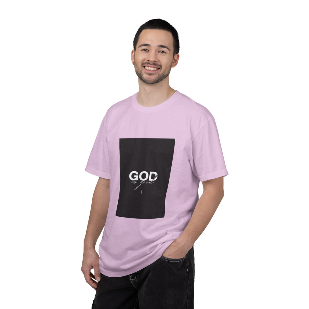 God Typography T-Shirt — Minimal Black Square Graphic Tee