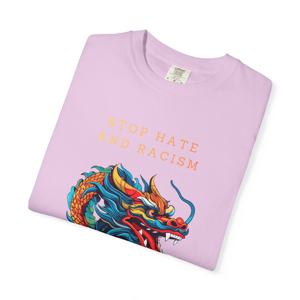 T-Shirt — 'Stop Hate and Racism, No Violence' Dragon Graphic Tee