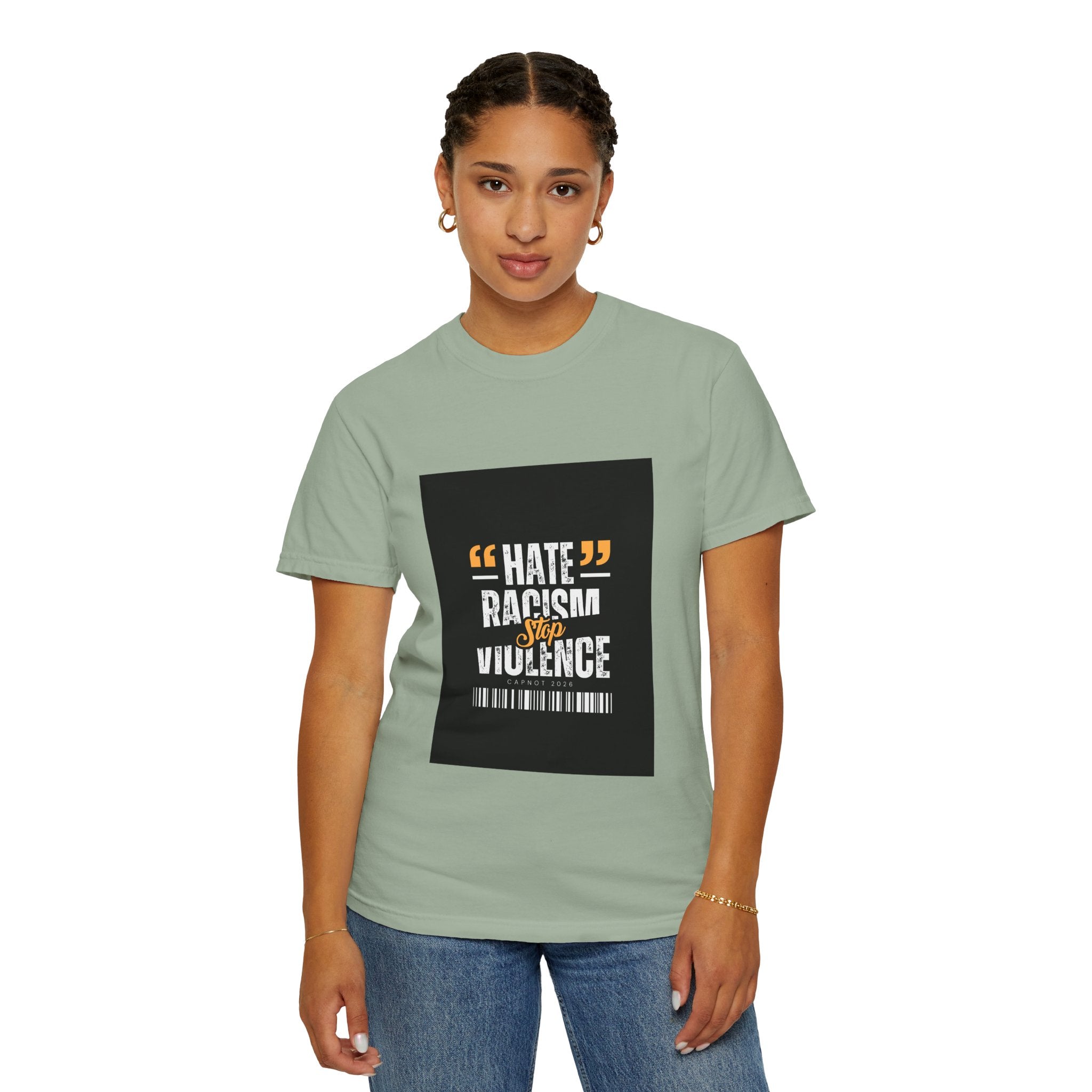 Anti-Racism T-Shirt — "Hate Racism Stop Violence" Graphic Tee