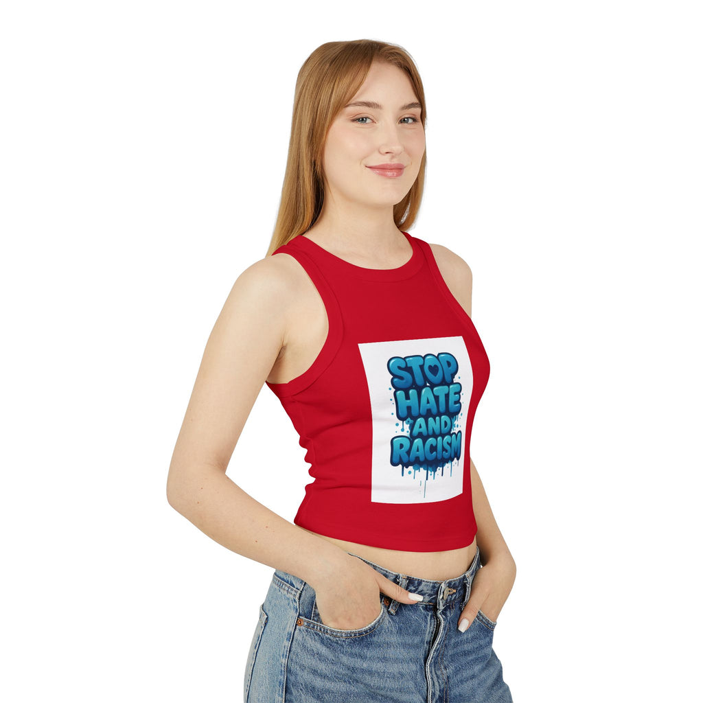 Stop Hate And Racism Racer Tank Top