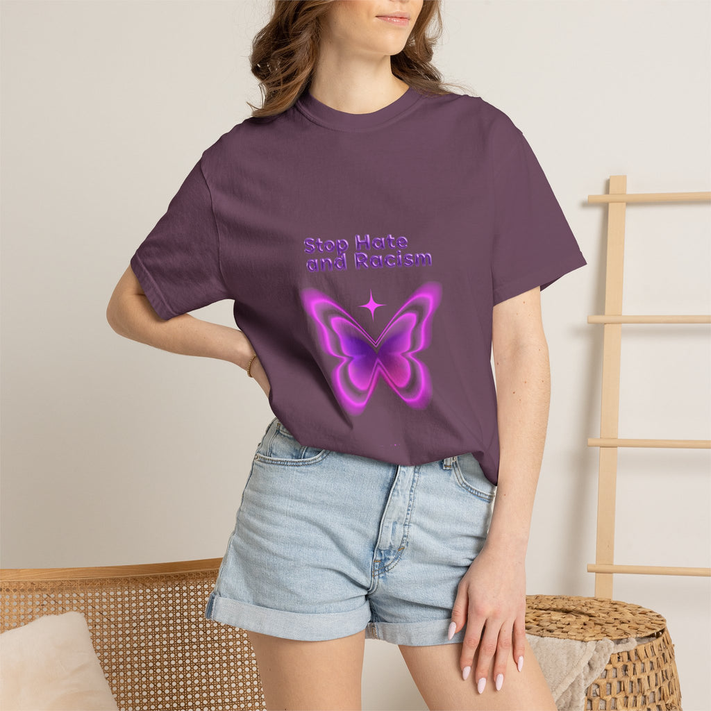 Stop Hate and Racism Butterfly T-Shirt