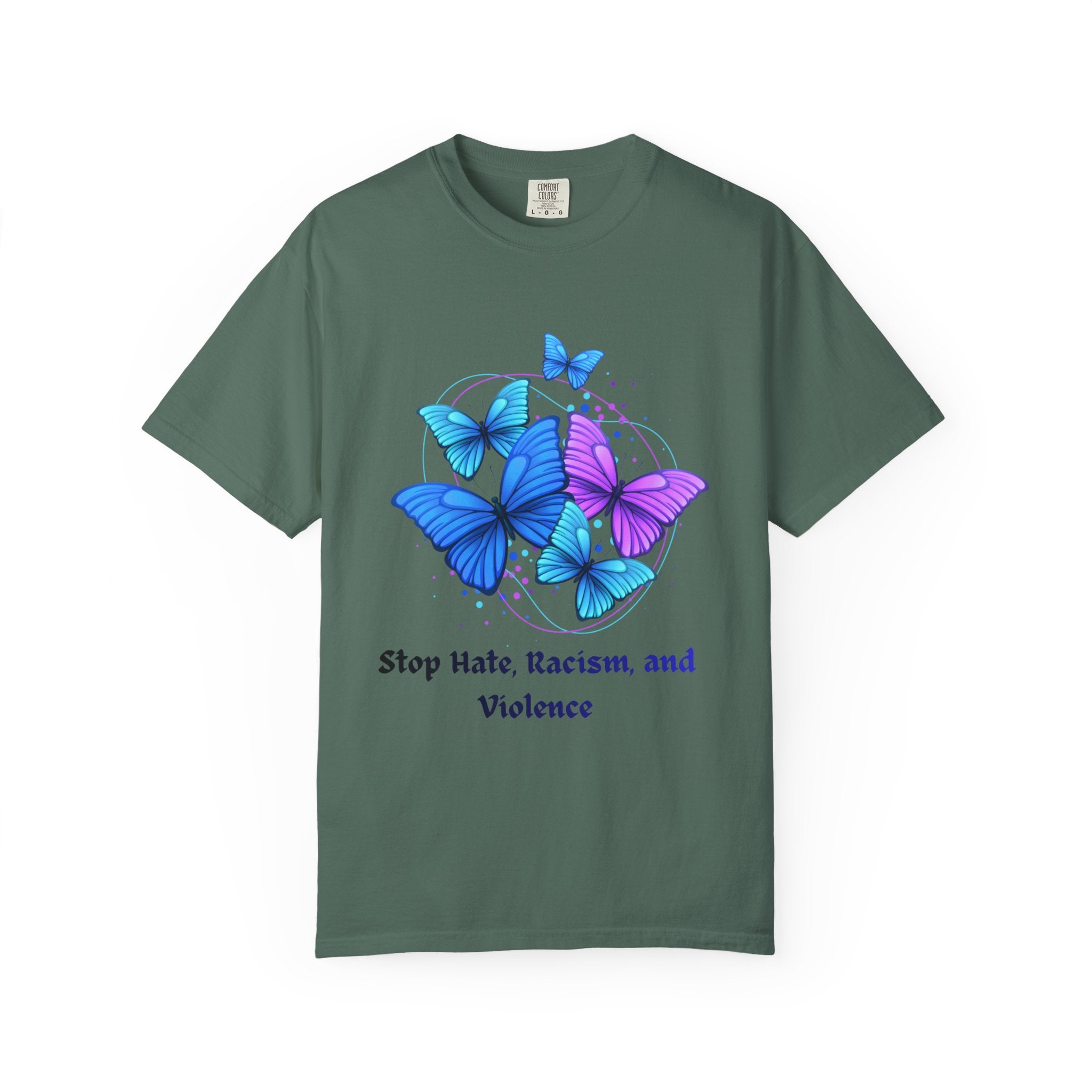 Butterfly Peace T-Shirt — "Stop Hate, Racism, and Violence" Anti-Violence Tee