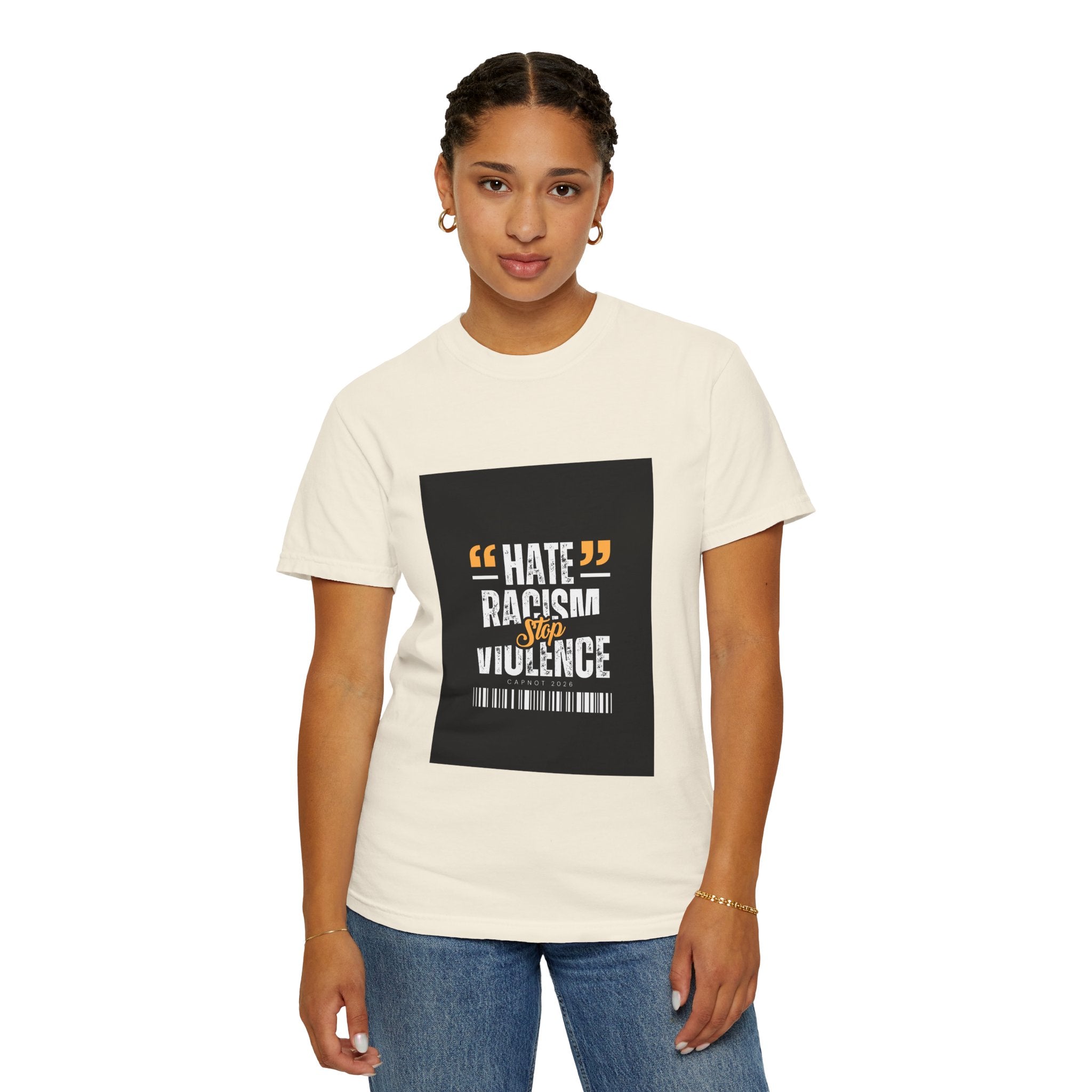 Anti-Racism T-Shirt — "Hate Racism Stop Violence" Graphic Tee