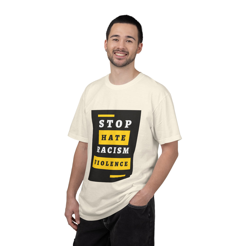 Stop Hate Racism Violence T-Shirt — Anti-Racism Message Tee