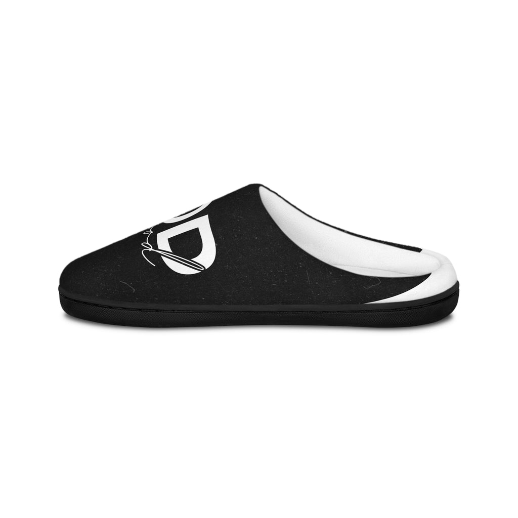 Women's Indoor Slippers — 'God is Good' Cozy Black Slip-On
