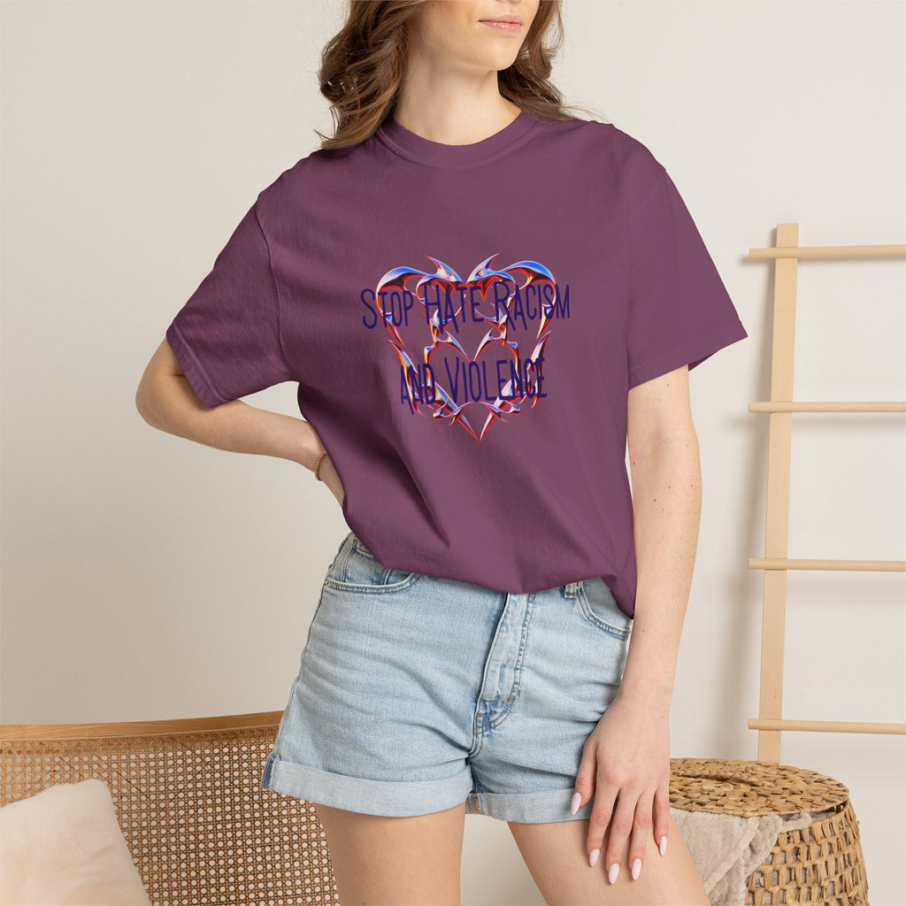Stop the Racism and Violence Heart T-Shirt