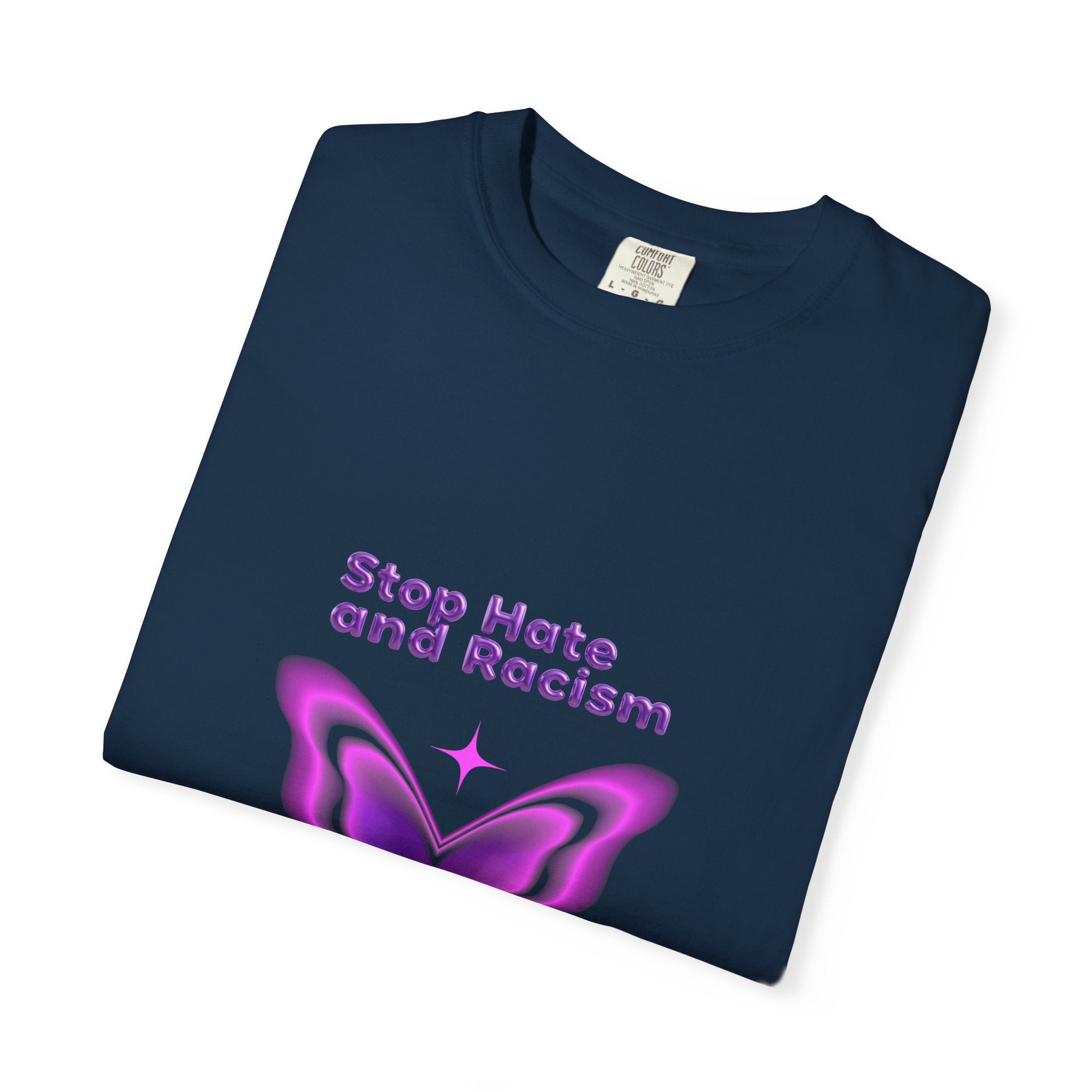 Stop Hate and Racism Butterfly T-Shirt