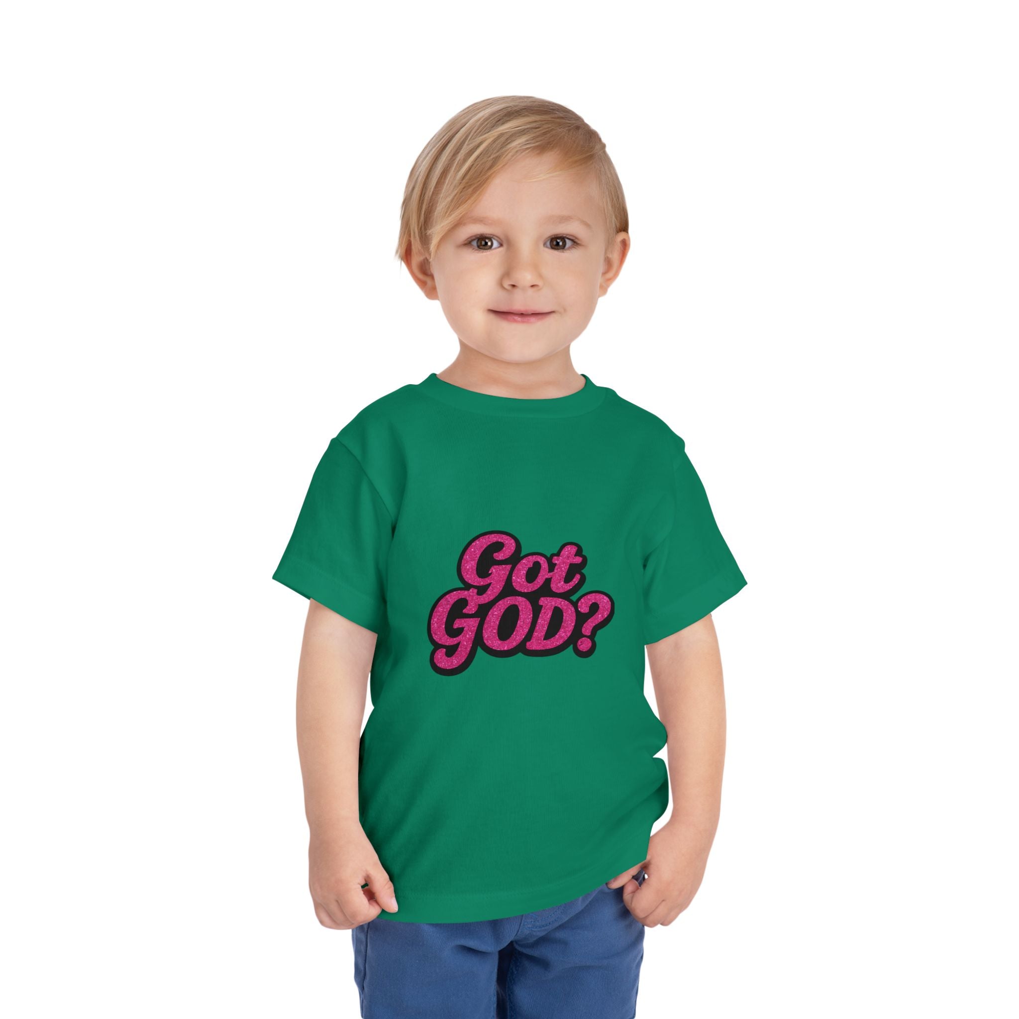 Toddler Tee - "Got GOD?" Pink Retro Christian Graphic Shirt