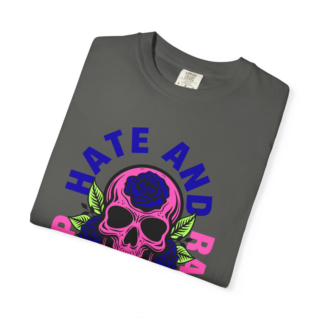 Stop Hate and Racism Skull T-Shirt — Anti-Racism Statement Tee