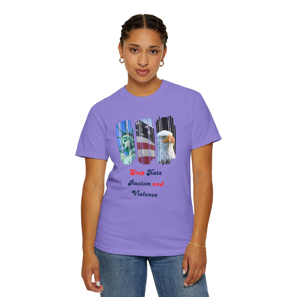 Patriotic 'Stop Hate Racism and Violence' T-Shirt