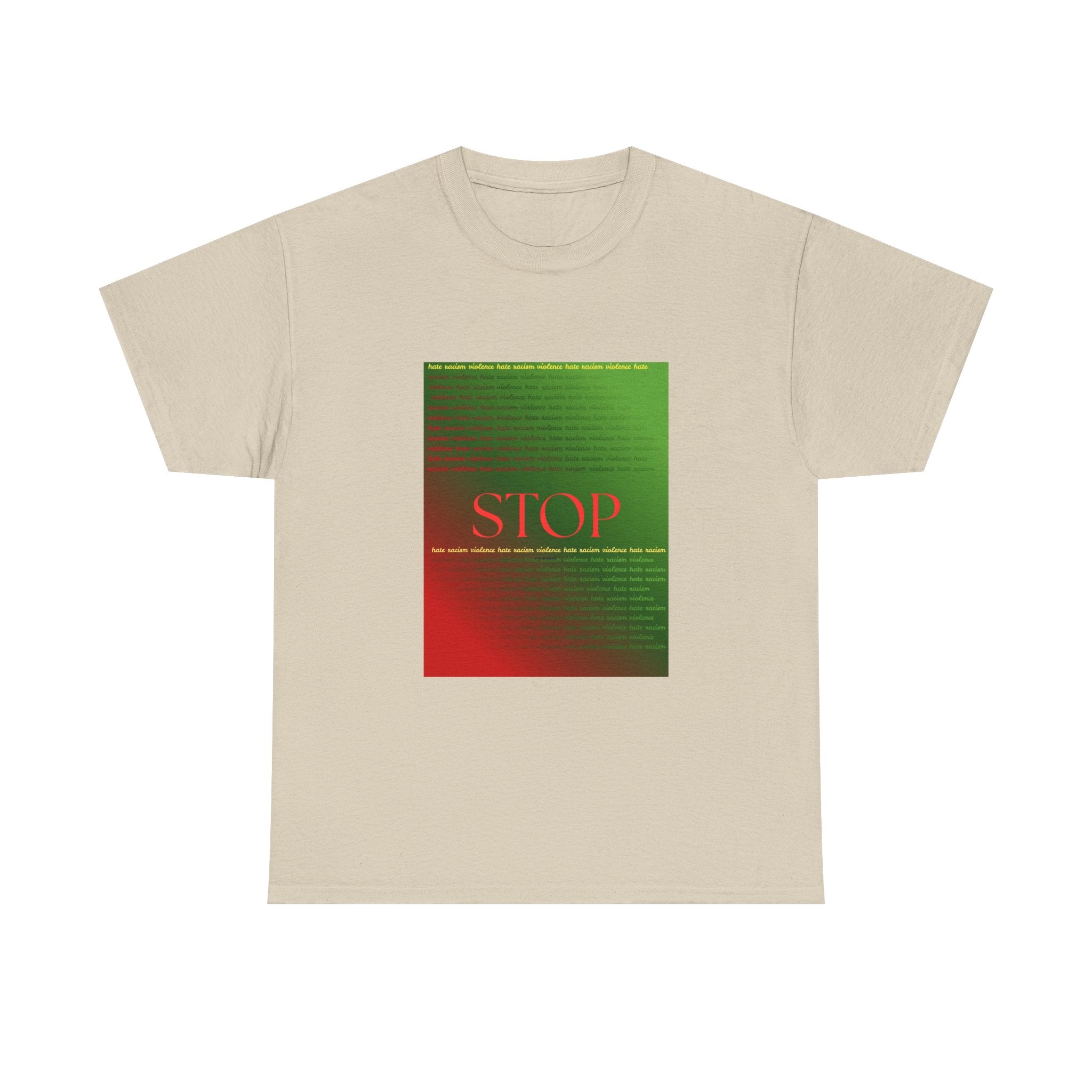 STOP Graphic Tee — Red & Green Gradient Statement T‑Shirt