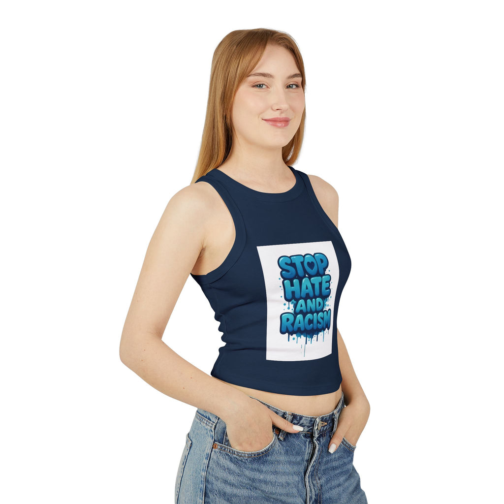 Stop Hate And Racism Racer Tank Top