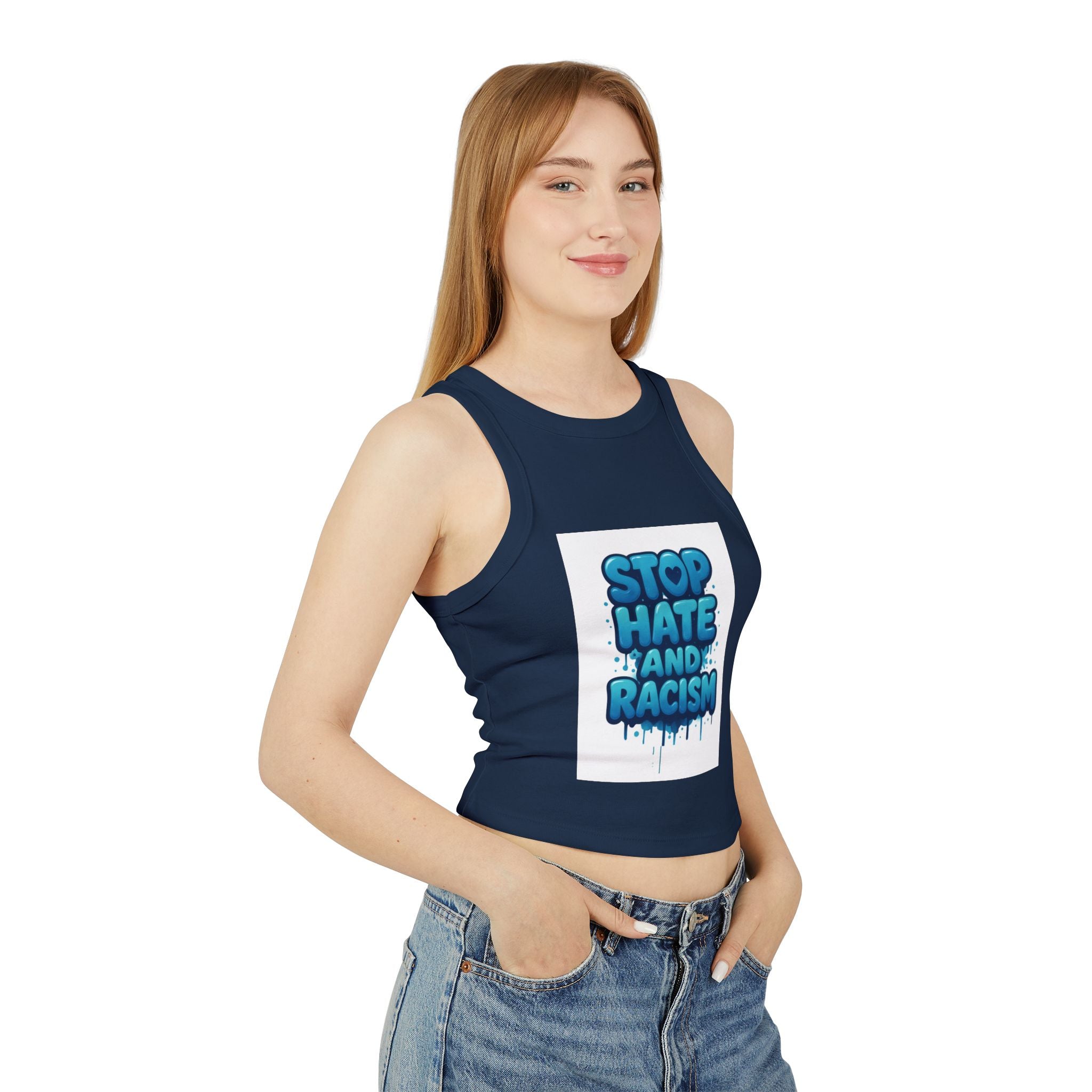 Stop Hate And Racism Racer Tank Top