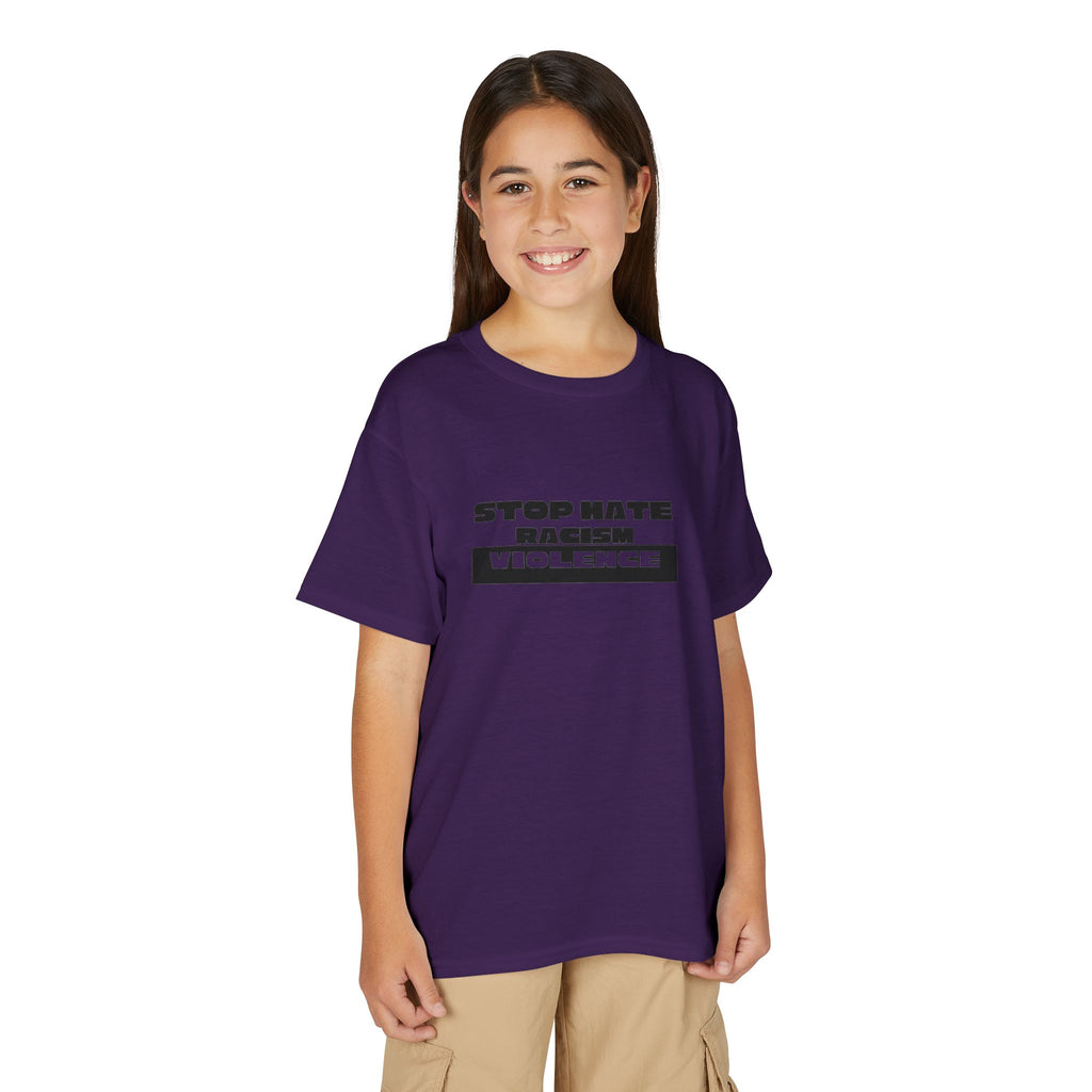 Youth T-Shirt — "Stop Hate, Stop Violence" Graphic Tee