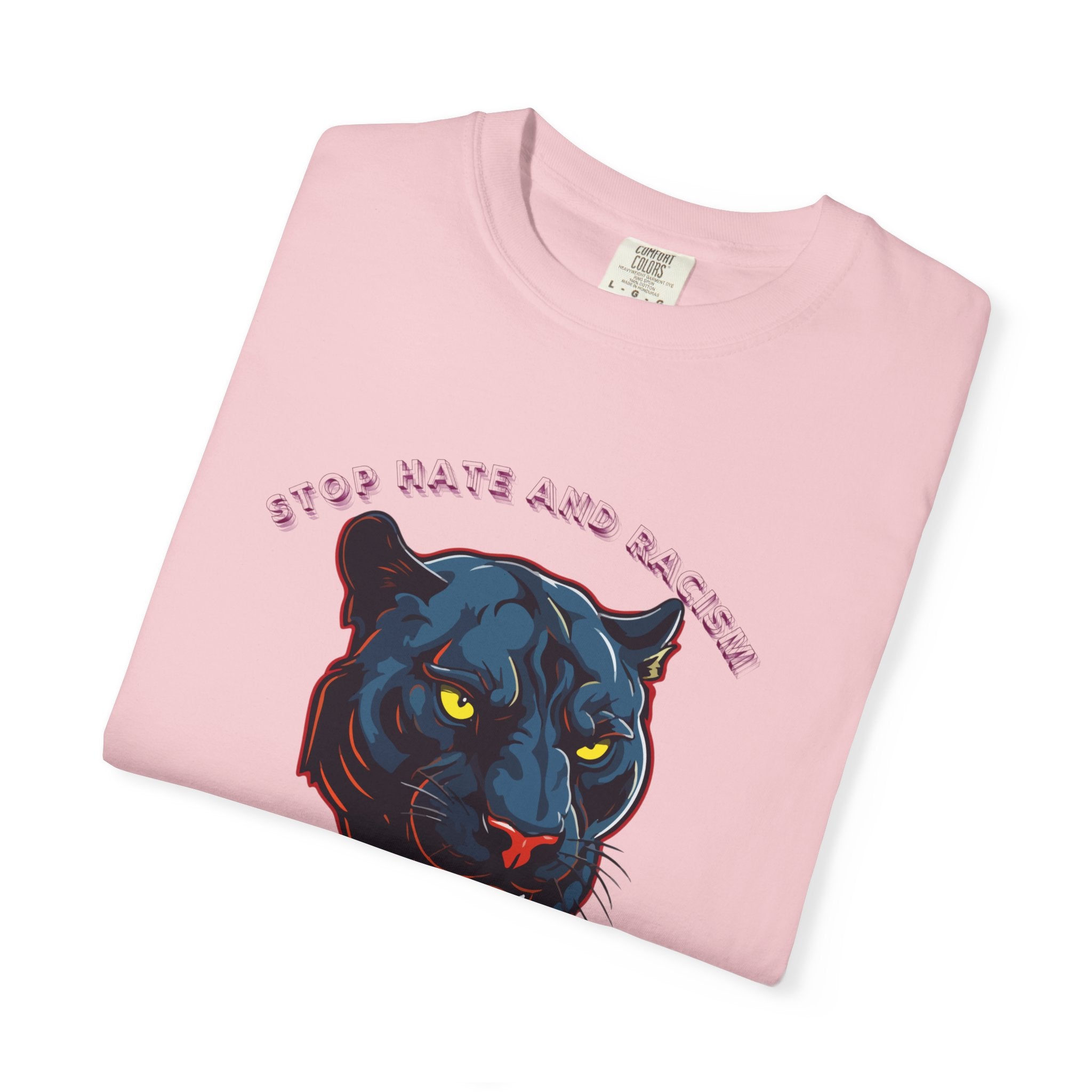 No Violence Panther T-Shirt — Graphic Animal Tee with 'No Violence' Text
