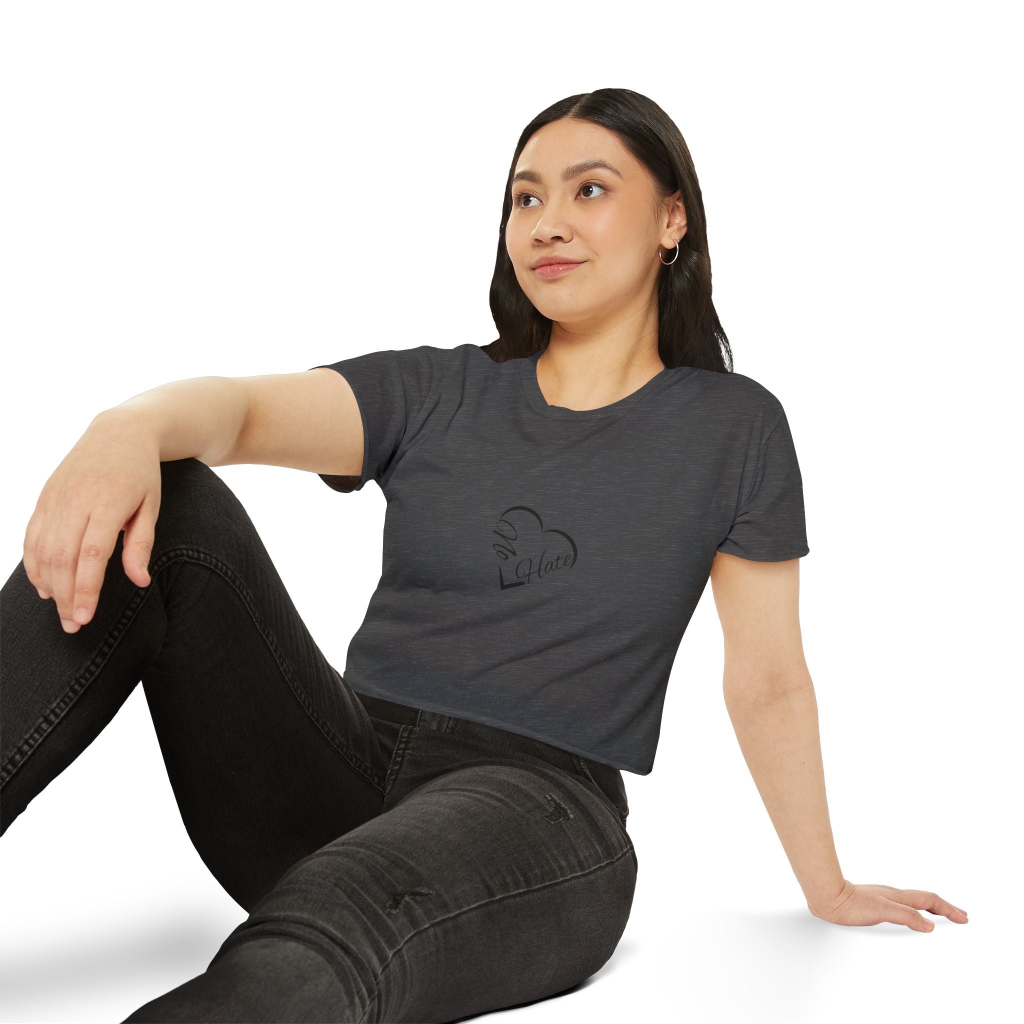 Women's 'No Hate' Heart Crop Top — Festival Graphic Tee