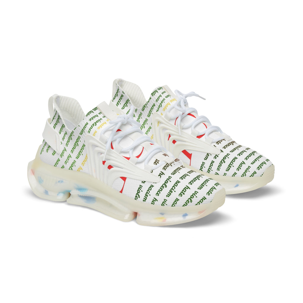 Mesh Sneakers — Men’s Lightweight Breathable Trainers with Repeating Script Design