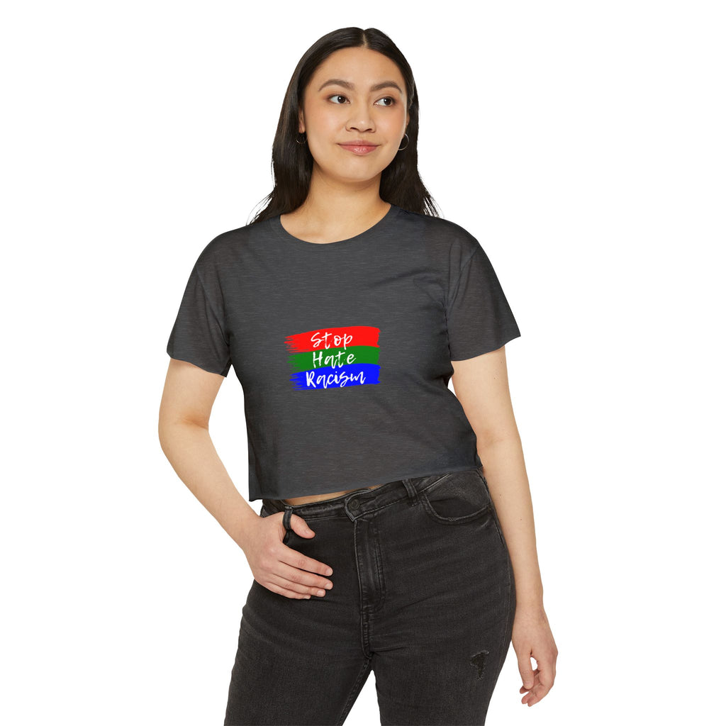 Stop Hate Racism Crop Top — Women's Activist Festival Tee