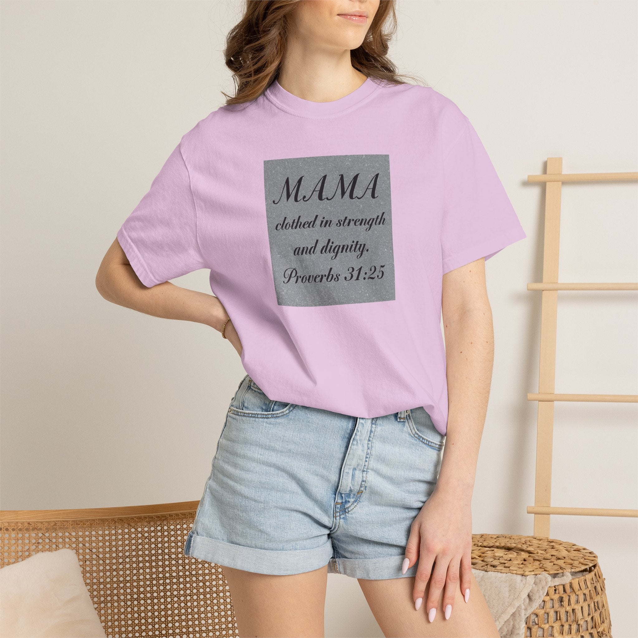 Mama Proverbs 31:25 T-Shirt — 'Clothed in Strength and Dignity' Christian Mom Tee