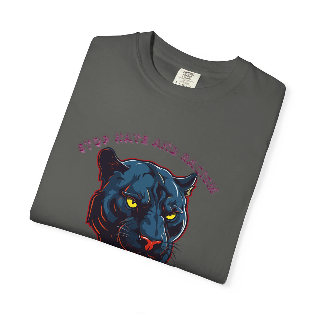 No Violence Panther T-Shirt — Graphic Animal Tee with 'No Violence' Text