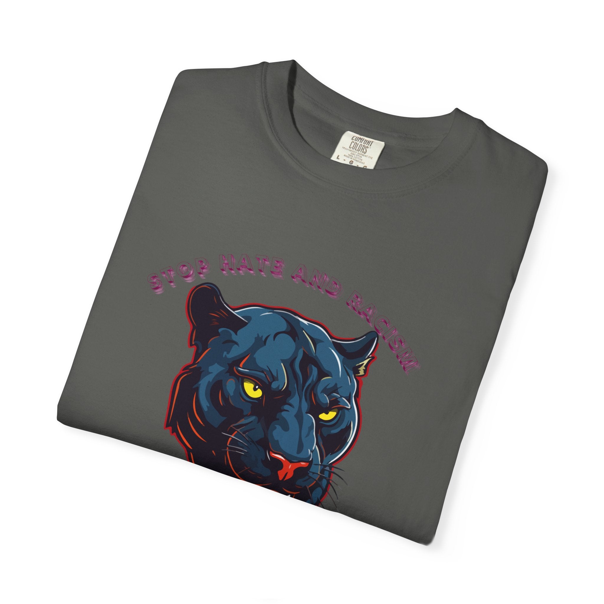No Violence Panther T-Shirt — Graphic Animal Tee with 'No Violence' Text