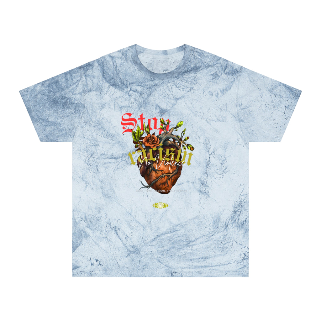 Vintage Heart & Rose Graphic T-Shirt — "Stay Alive" Acid Wash Tee