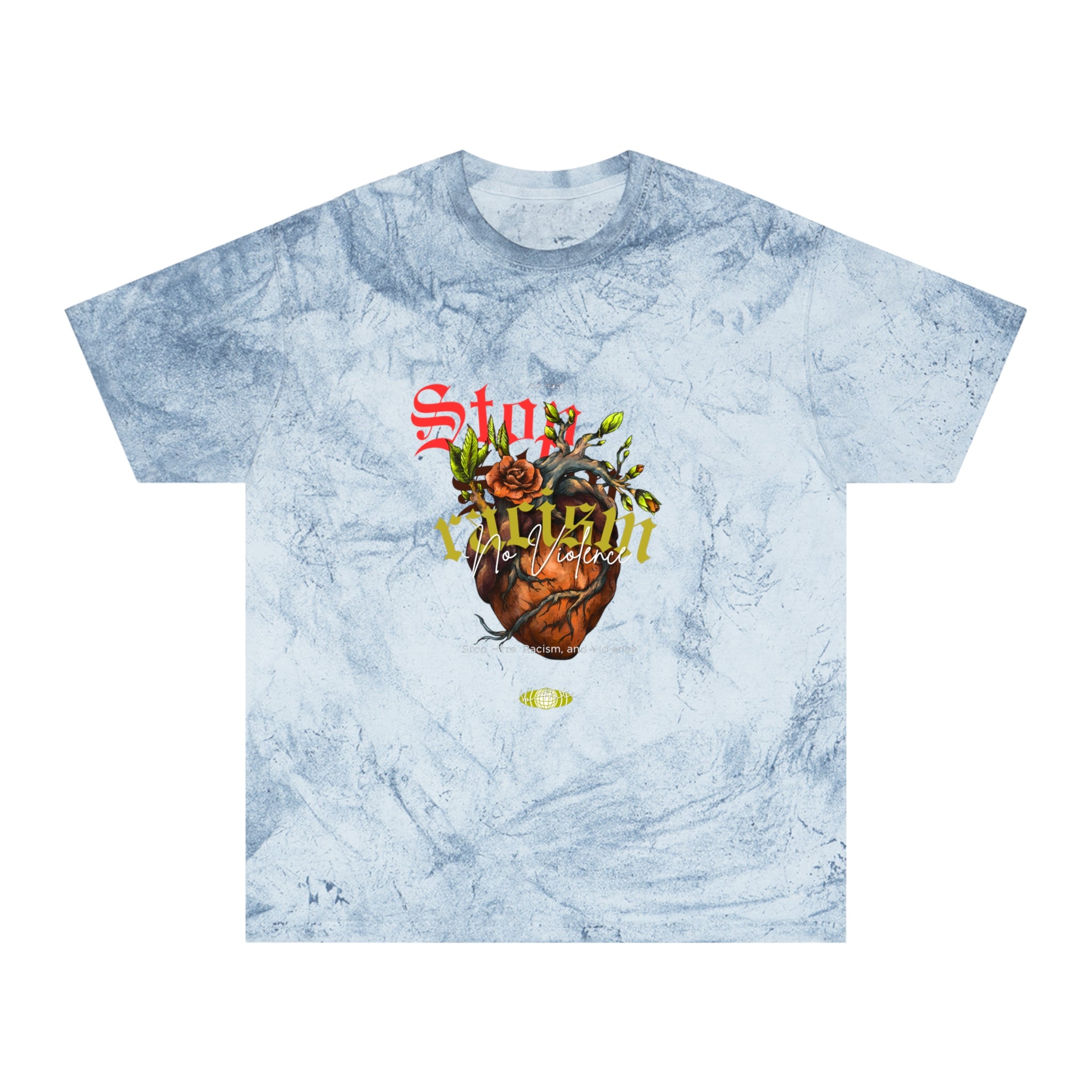 Vintage Heart & Rose Graphic T-Shirt — "Stay Alive" Acid Wash Tee