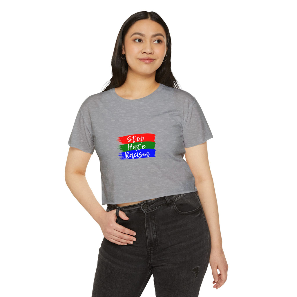 Stop Hate Racism Crop Top — Women's Activist Festival Tee