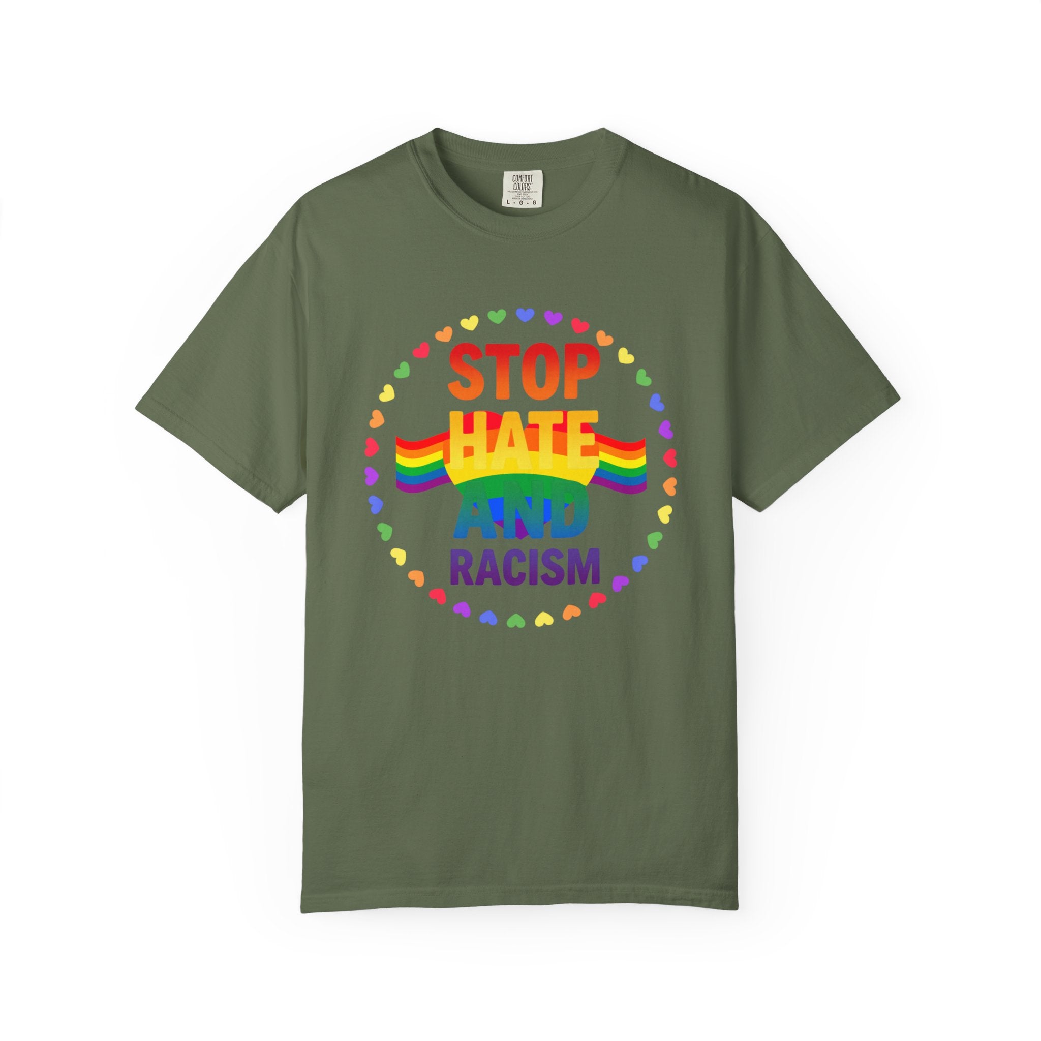 Stop Hate and Racism Rainbow T-Shirt