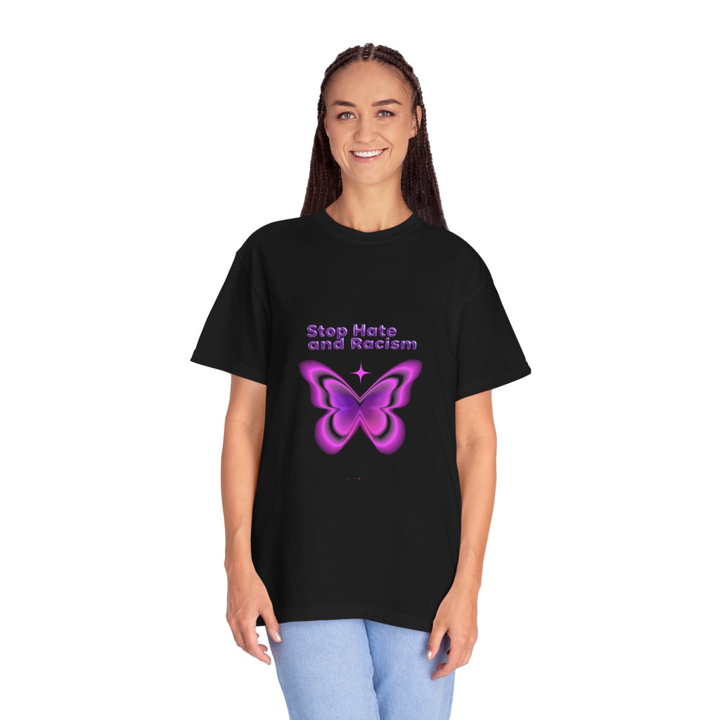 Stop Hate and Racism Butterfly T-Shirt