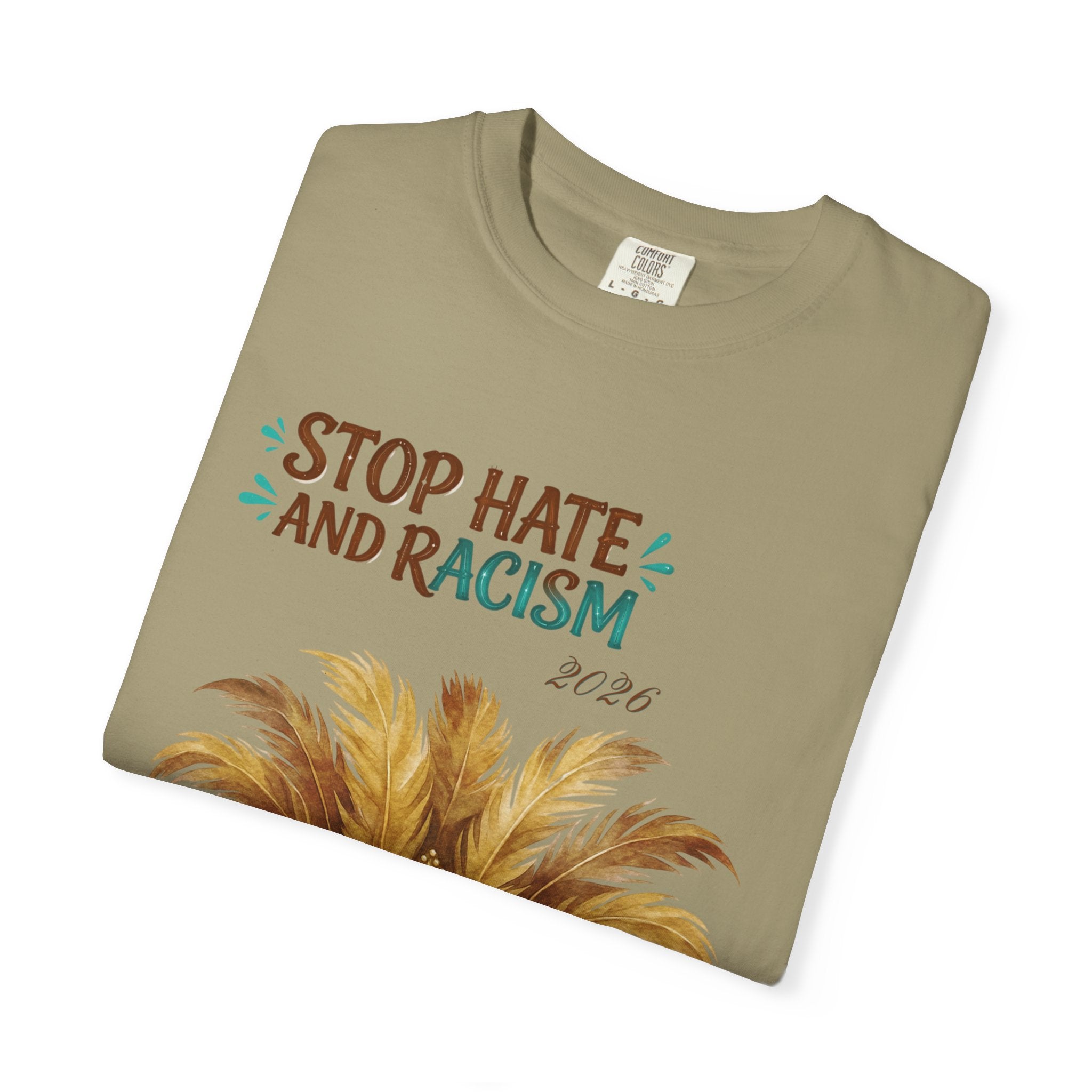 Stop Hate and Racism T-Shirt — Mardi Gras Mask Anti-Racism Tee