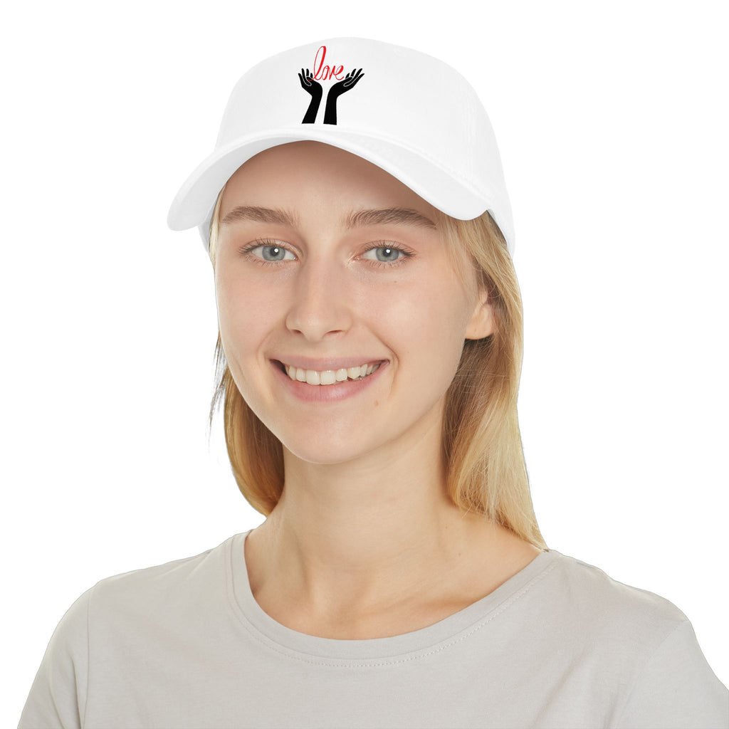 Prayer Hands Baseball Cap — Minimal Black Hands Embroidered Low Profile Hat