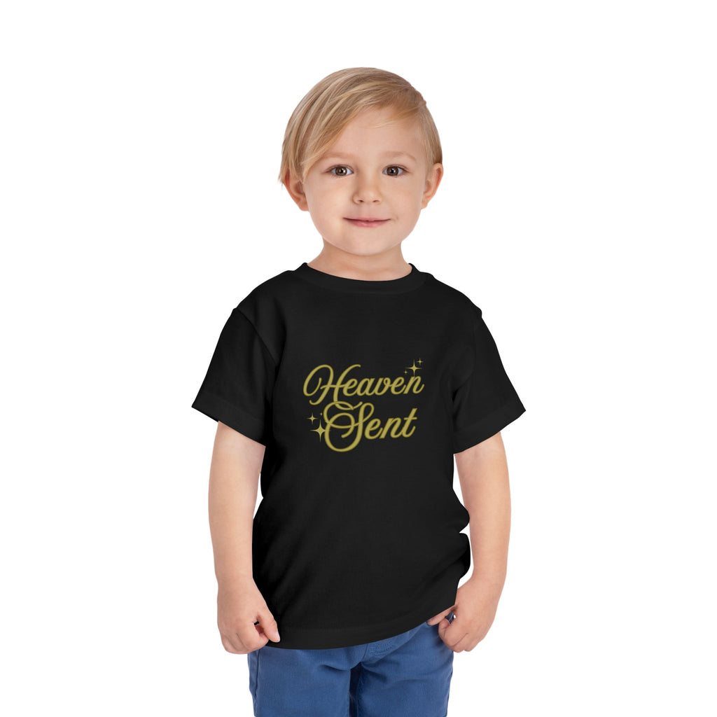 Heaven Sent Toddler Tee — Gold Script Baby Shirt