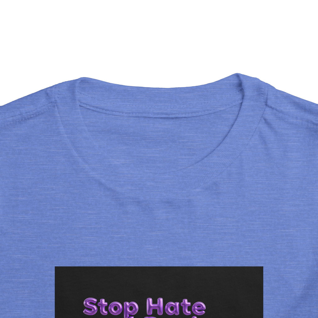 Stop Hate and Racism Toddler Tee — Purple Butterfly Anti-Racism Shirt