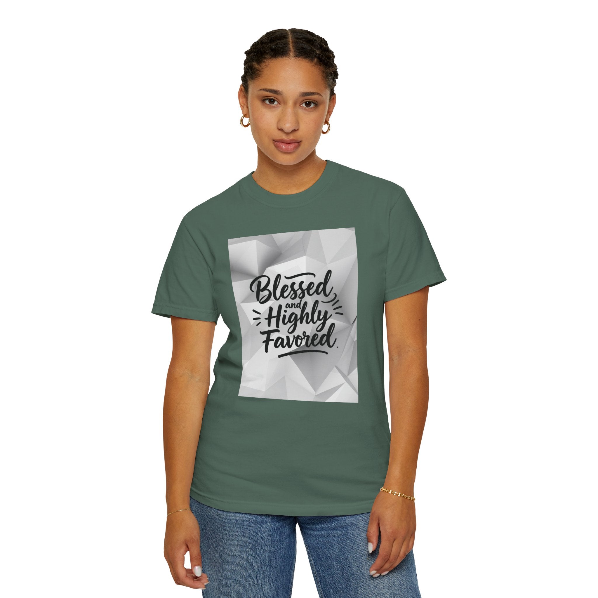Blessed and Highly Favored T-Shirt — Faith Inspirational Graphic Tee