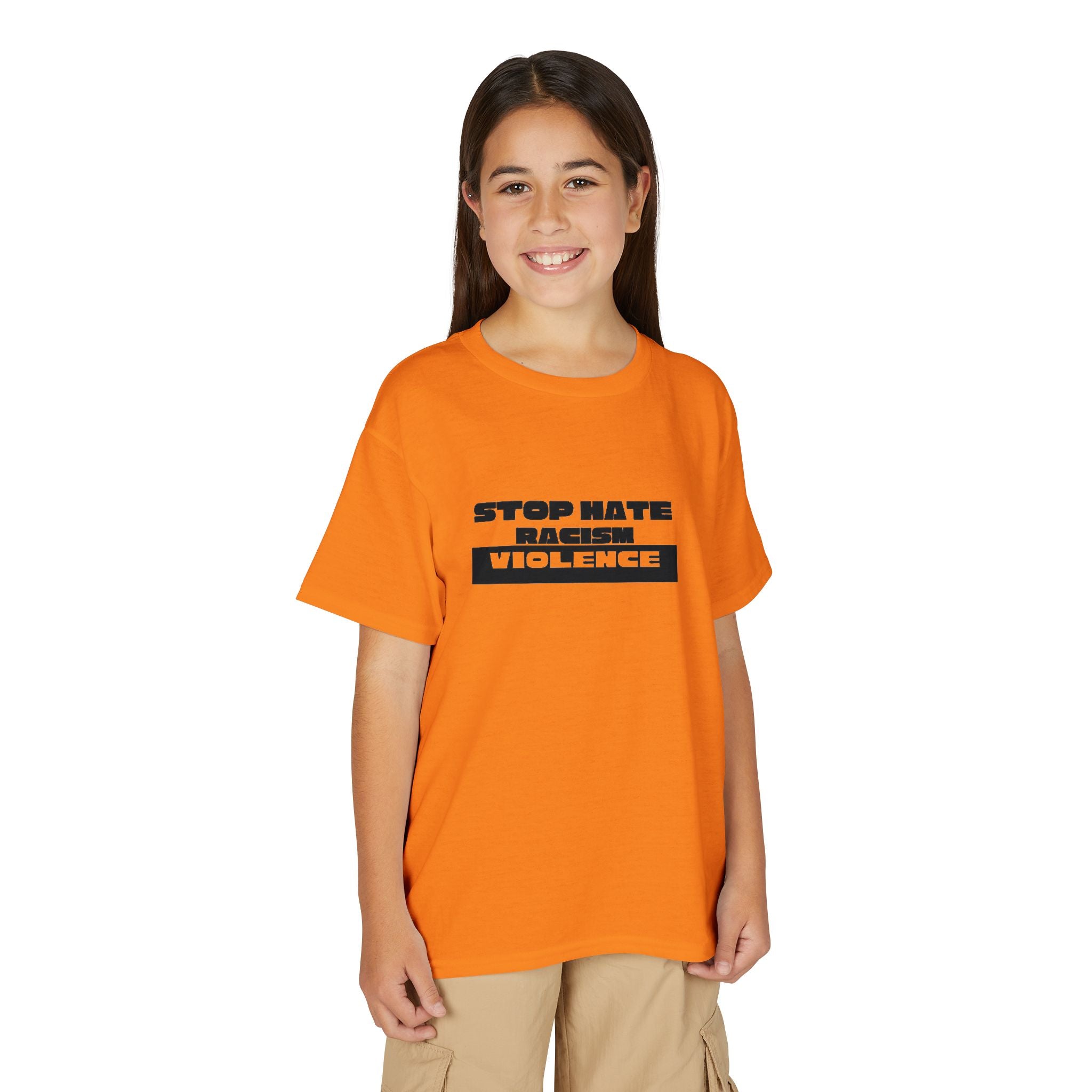 Youth T-Shirt — "Stop Hate, Stop Violence" Graphic Tee