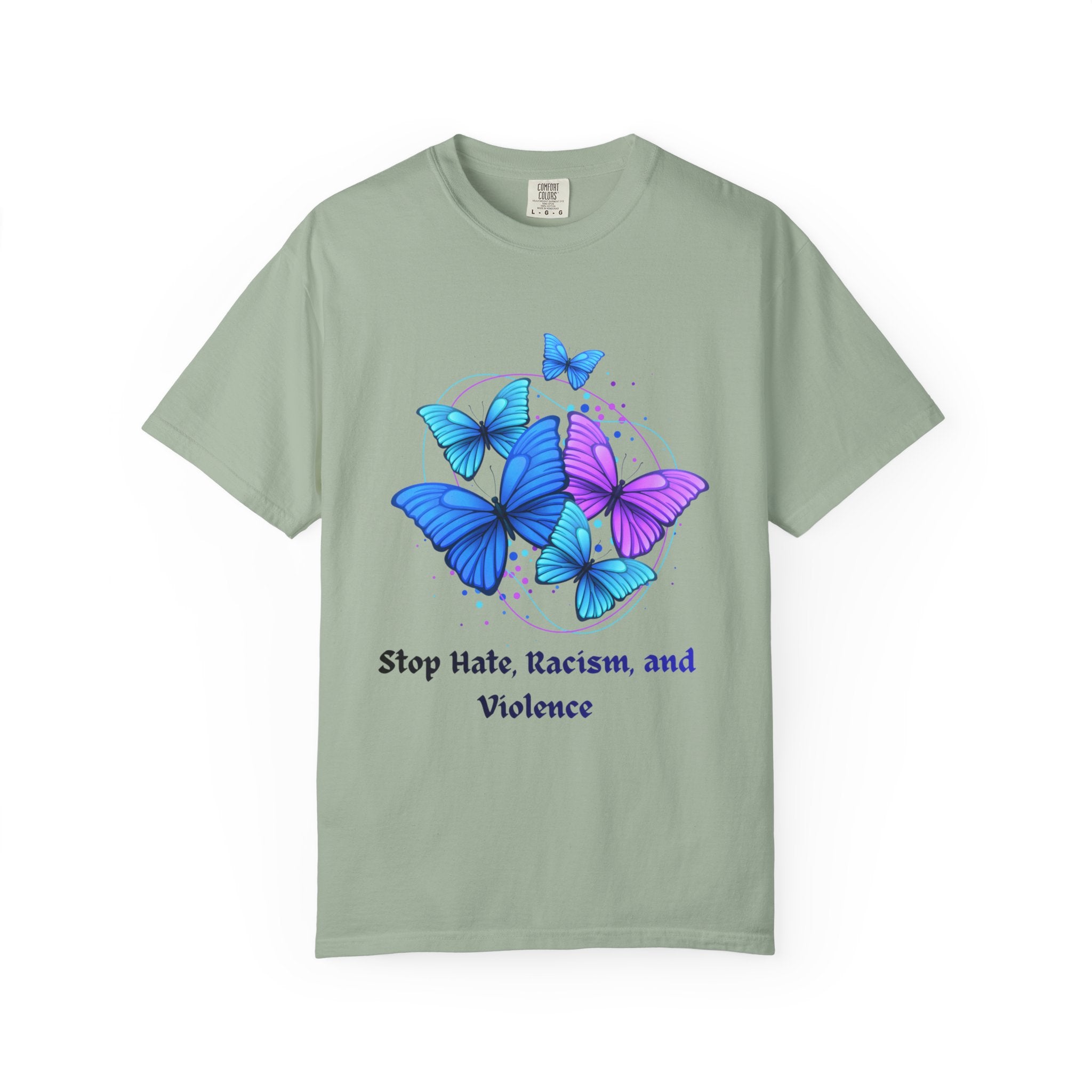 Butterfly Peace T-Shirt — "Stop Hate, Racism, and Violence" Anti-Violence Tee