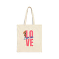 Love Tote Bag — Pink "LOVE" Design with Teddy & "Stop Hatin'" Script